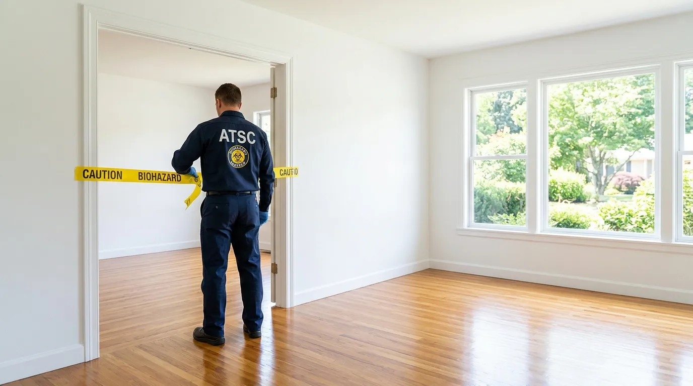 Certified biohazard cleanup crew performing Decomposition Cleanup in Aquia Harbour